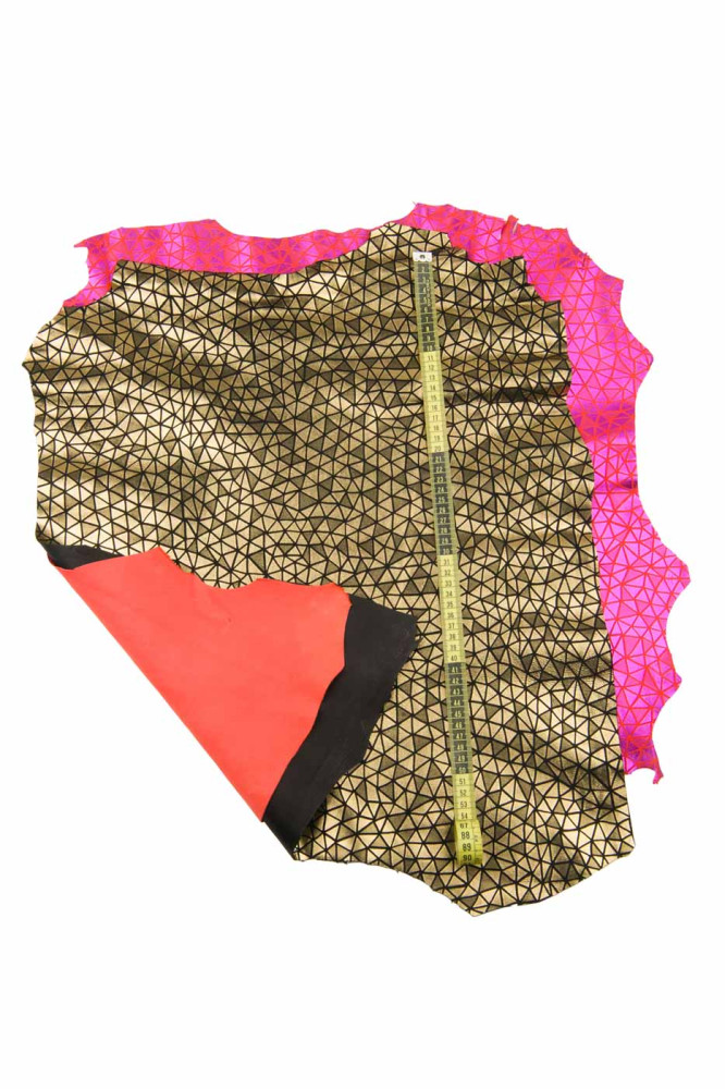 GEOMETRICAL printed METALLIC leather...