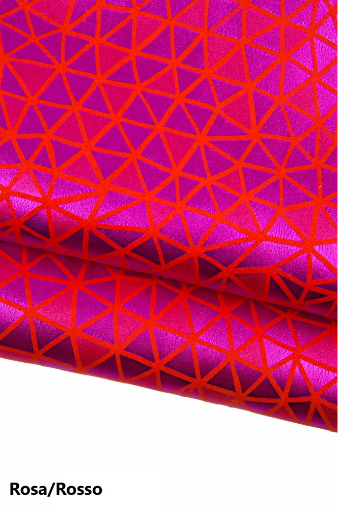 GEOMETRICAL printed METALLIC leather...