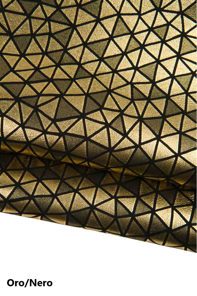 Pelle LAMINATA stampa GEOMETRICA,...