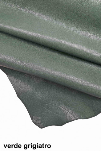 Greyish green leather skin, GLOSSY...