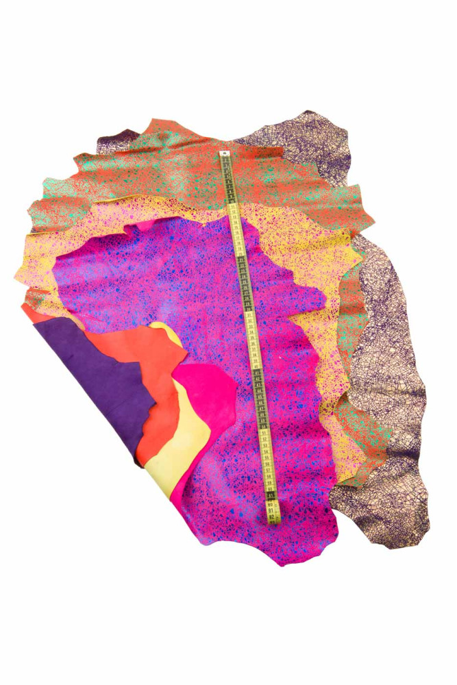 Pelle laminata stampa CRACKLE, capra...