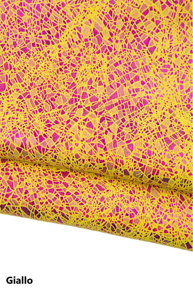 Pelle laminata stampa CRACKLE, capra...