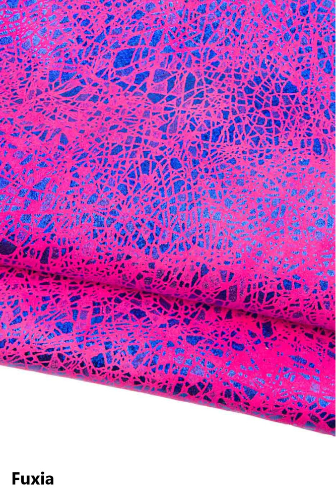 Pelle laminata stampa CRACKLE, capra...