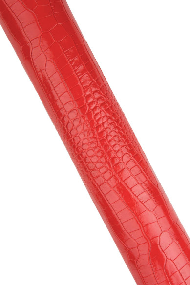 Pelle COCCODRILLO ROSSO stampato, vitello lucido semi rigido, pellame motivo alligatore per fai da te