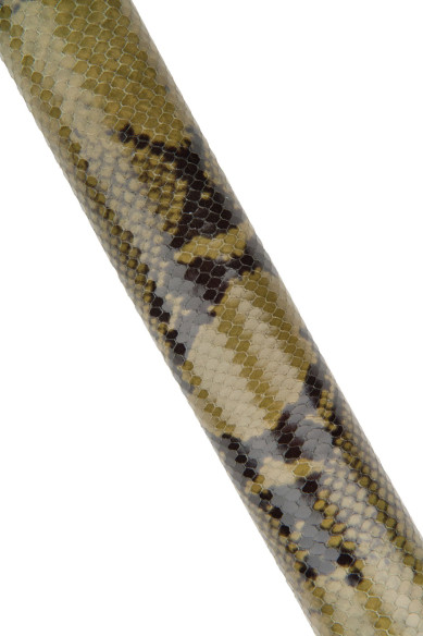 Pelle PITONE verde militare - nero, vitello stampa serpente, pellame LUCIDO stampa serpente per hobbisti
