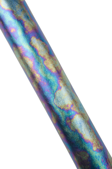 HOLOGRAPHIC leather hide, multicolor metallic print on cowhide, GLOSSY soft material for diy projects