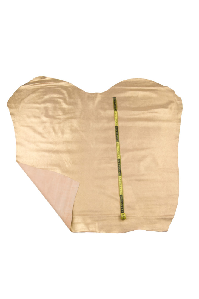 Gold METALLIC leather hide, GLITTERED...