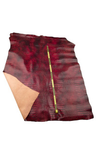 Dark red CROCODILE embossed...