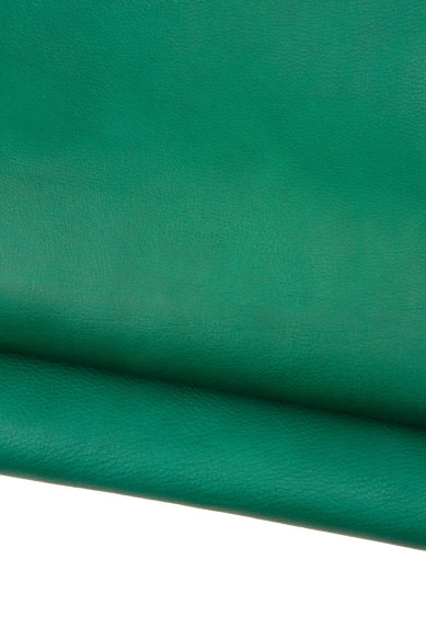 Pellame liscio verde, VITELLINO morbido SETOSO, pelle tinta unita 0.7 - 0.9 mm alta qualità