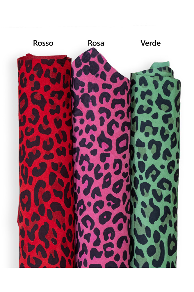 LEOPARD textured leather skin, animal...