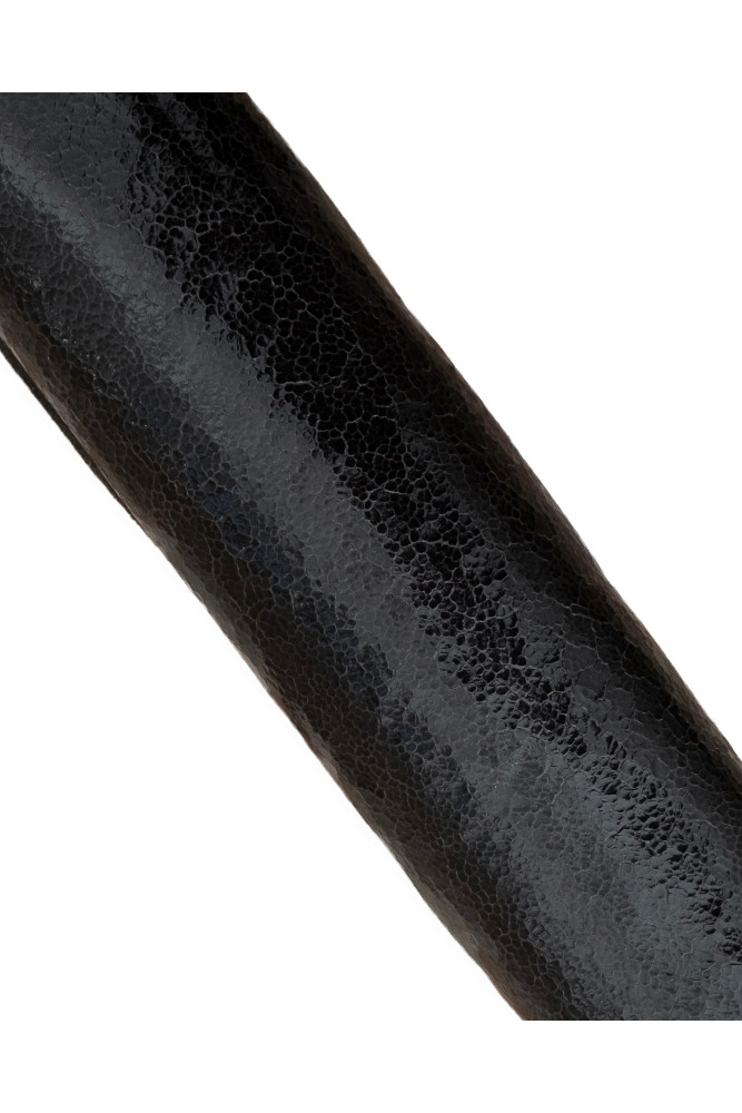 Black CRACKLE printed leather hide,...