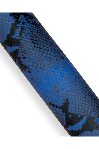 Bluette - black REPTILE textured leather hide, glossy soft PYTHON printed cowhide, top quality snake calfskin