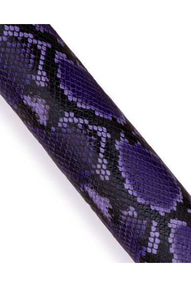 Purple PYTHON leather hide, REPTILE printed glossy cowhide, snake pattern on soft calfskin for hobbyists