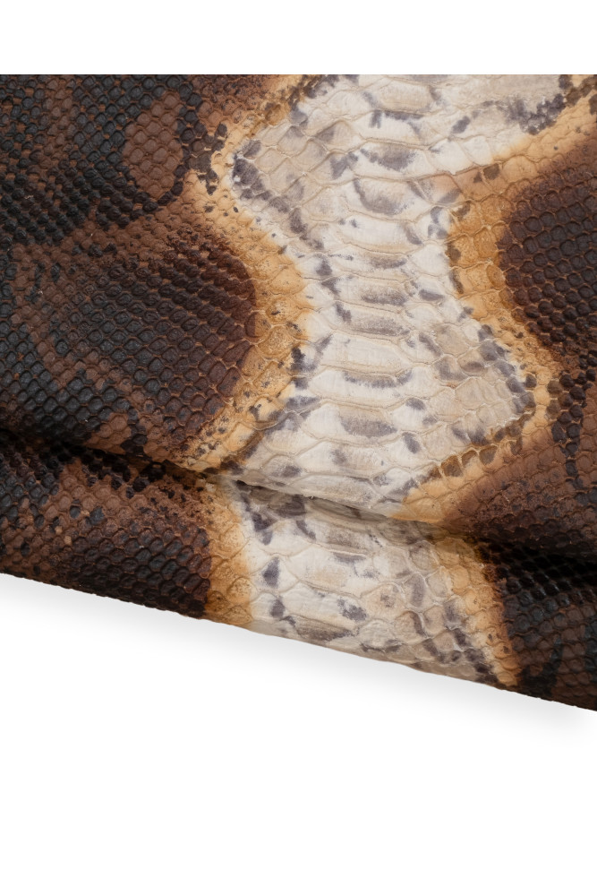 Back cut PYTHON printed leather hide,...