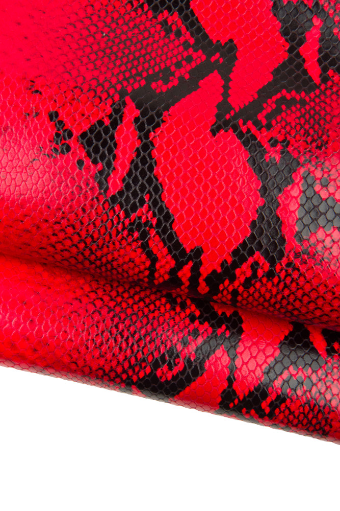 Red GLOSSY snakeskin, PYTHON textured...