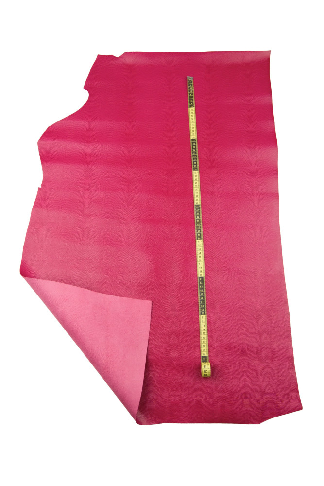 Red LIZARD printed leather hide,...