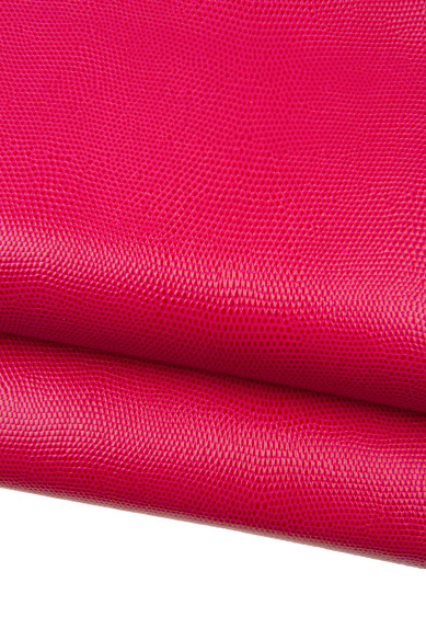 Pellame stampa LIZARD rosso, vitello lucido stampa rettile, pelle classica morbida motivo lucertola, 1.0 - 1.1 mm