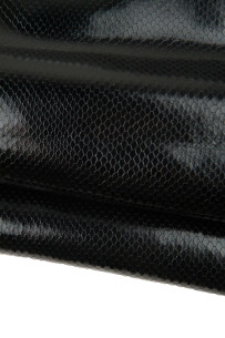 Black REPTILE leather hide,...
