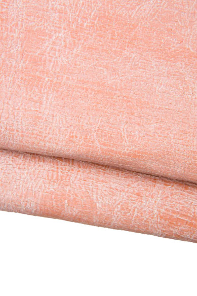 Lotto di 3 pelli di lusso rosa, capre laminate stampa COCCO, CAMOUFLAGE, CRACKLE abbinate per il fai da te