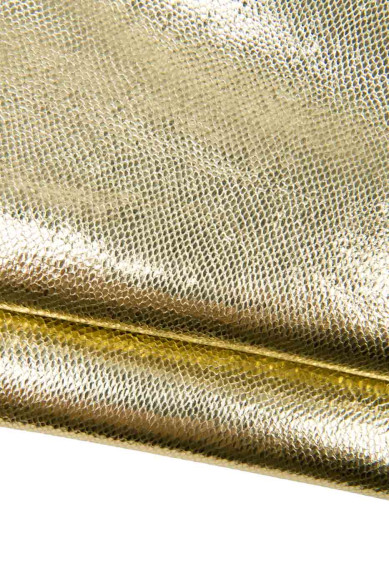 Set of 3 gold YELLOW leather skins, boundle of python and croc printed matching goatskins for hobbyists