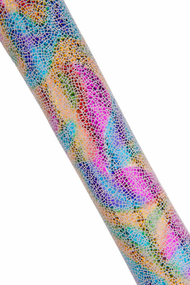 Pelle multicolor IRIDESCENTE, capra laminata stampa CRACKLE base lilla, pellame vivace per il fai da te