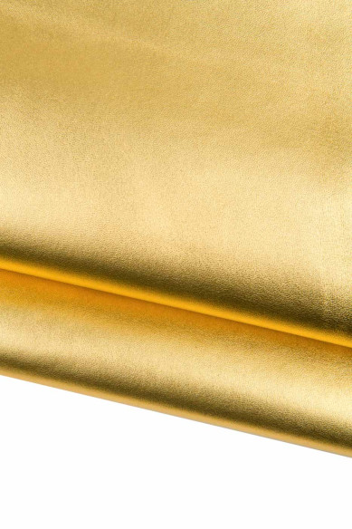 Gold smooth leather skin, METALLIC soft sheepskin, flat bright skin, 0.6 - 0.7 mm, ideal for hobbyists