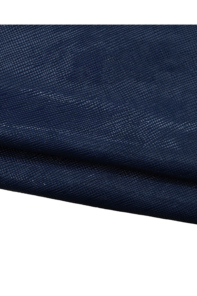 Blue GEOMETRICAL printed leather...