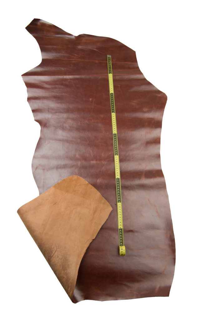 Brown VEGETABLE tan leather hide,...