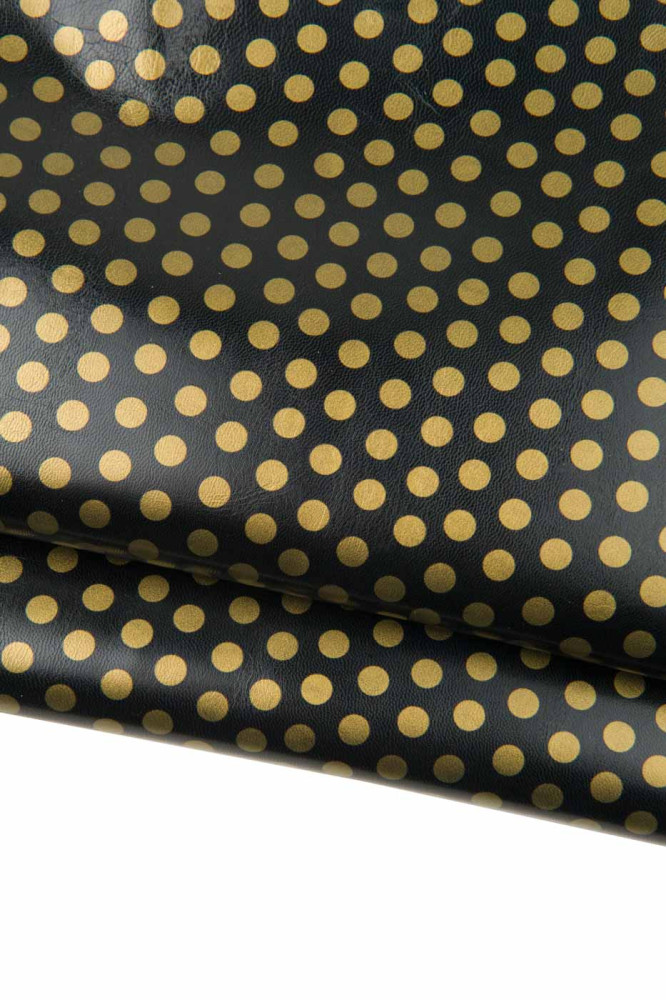 Bronze polka DOTS printed leather...