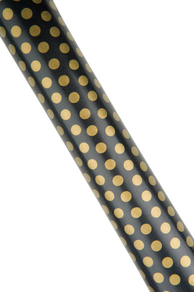 Bronze polka DOTS printed leather hide, colorful balls print on black goatskin for DIY projects