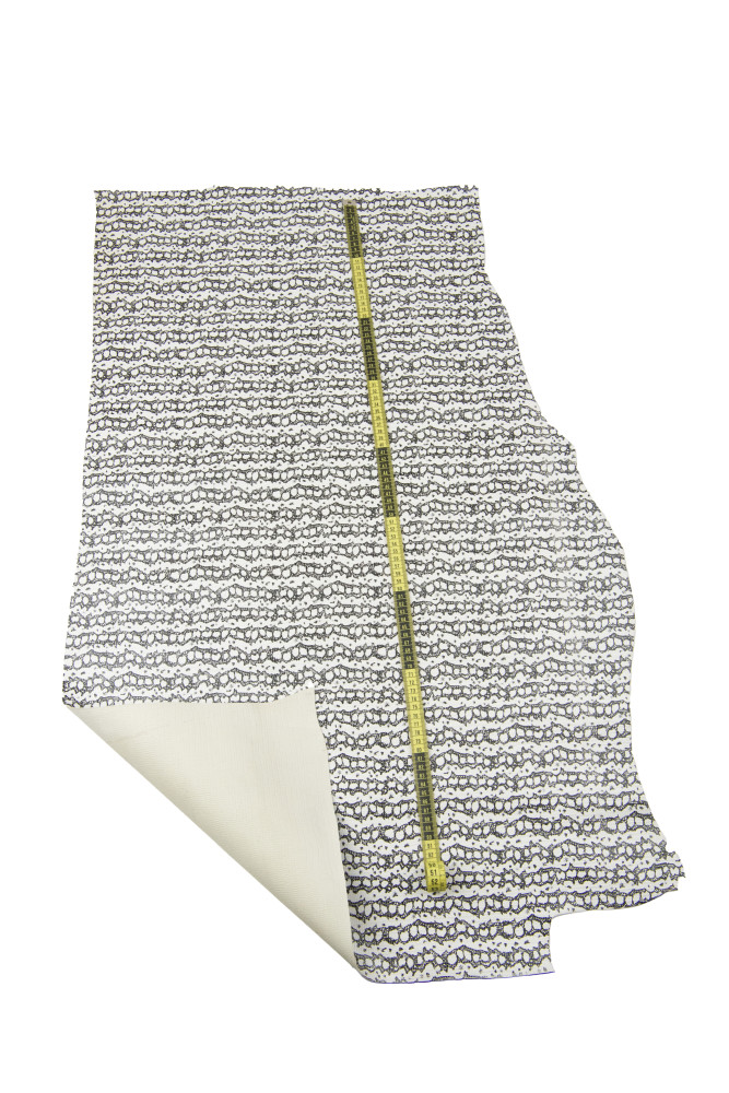 REPTILE printed leather hide, white...