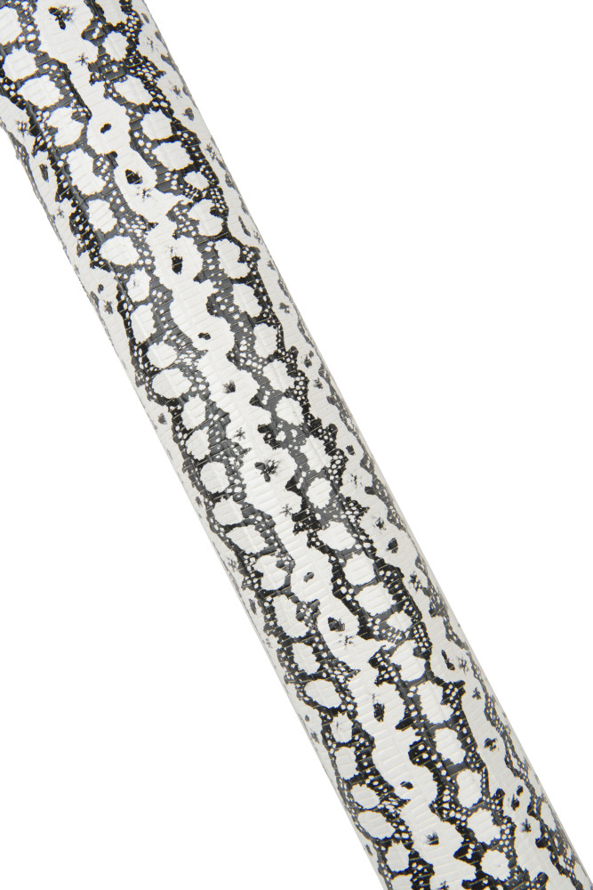 REPTILE printed leather hide, white...