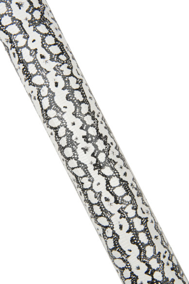 Pelle stampa RETTILE bianco nero, vitello motivo serpente, pellame pitone semi-rigido, 0.8 - 0.9 mm