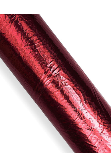 Lotto di 4 pelli tono rosso, pellami laminati, stampa flock, capre metallizzate morbide per fai da te