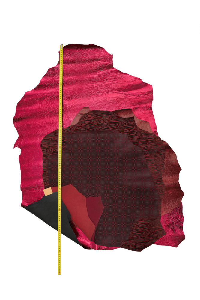 Lotto di 4 pelli tono rosso, pellami...