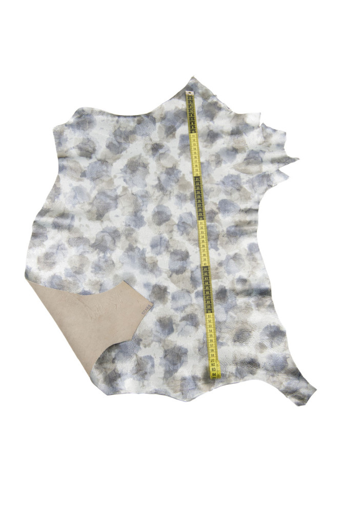 Pelle laminata argento grigio,...