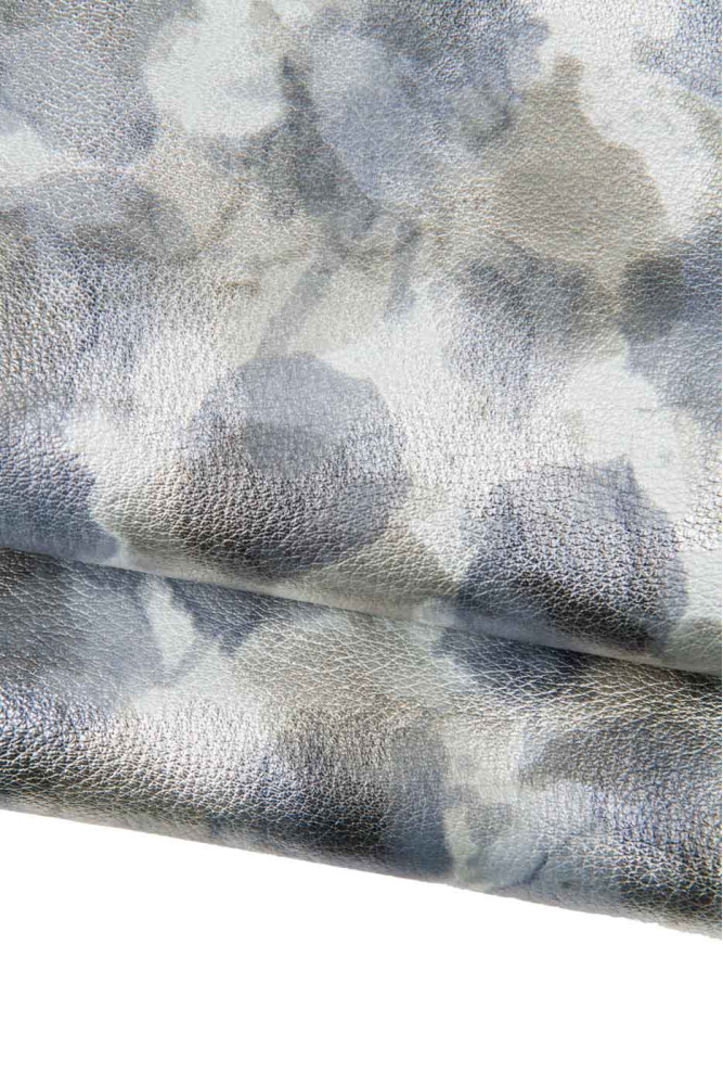 Pelle laminata argento grigio,...
