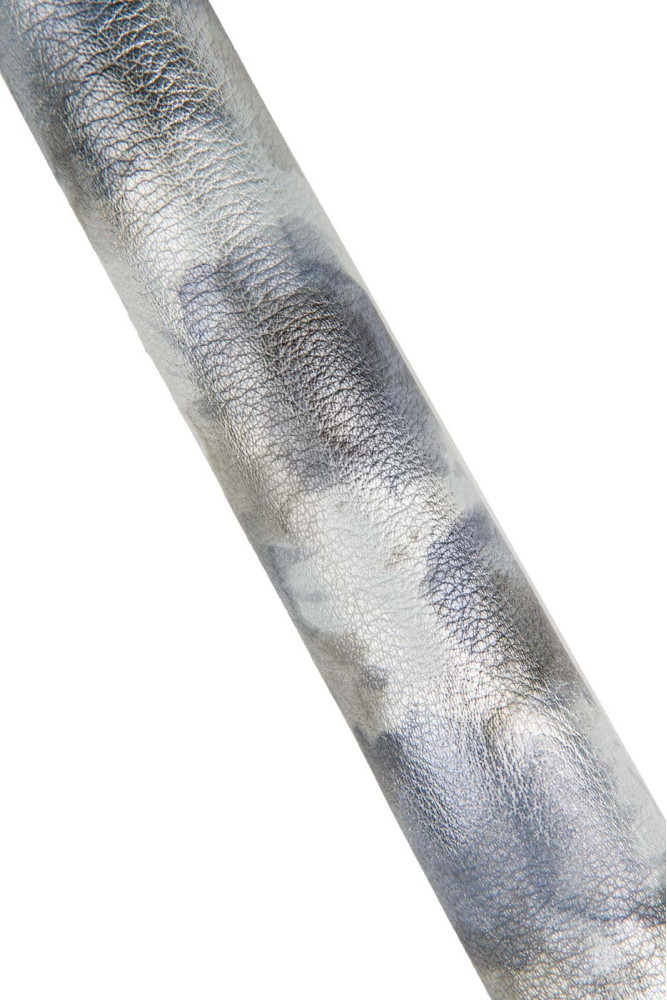 Pelle laminata argento grigio,...