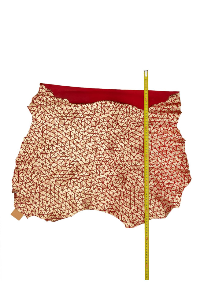 Red gold metallic GEOMETRICAL leather...