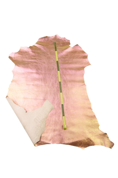 Pink IRIDESCENT metallic sheepskin, soft SPARKLE lambskin leather hide for hobbyists