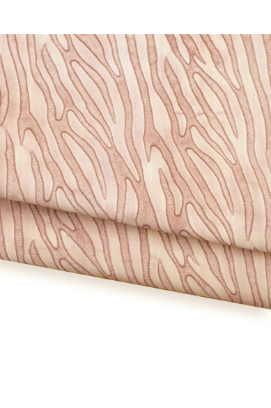 Pelle stampata simil ZEBRA rosa, vitello stampa animalier flock, pelle semi-lucida e morbida per artigianato