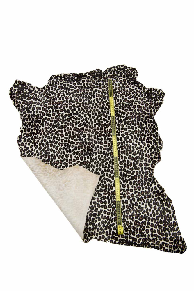 LEOPARD printed hair on leather hide,...