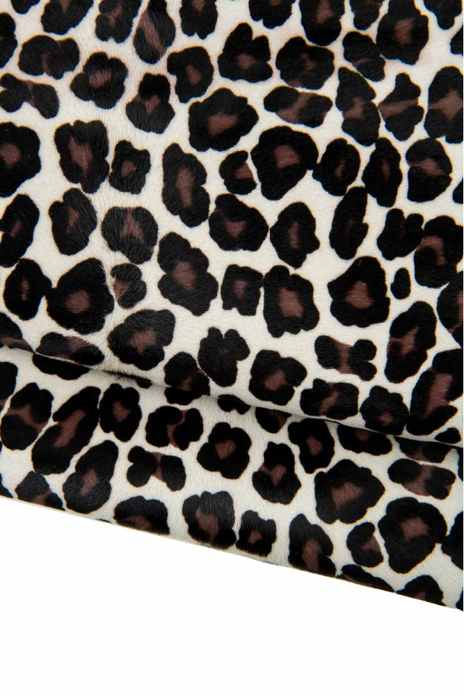 LEOPARD printed hair on leather hide,...