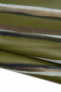 Pelle stampa RIGHE verde...