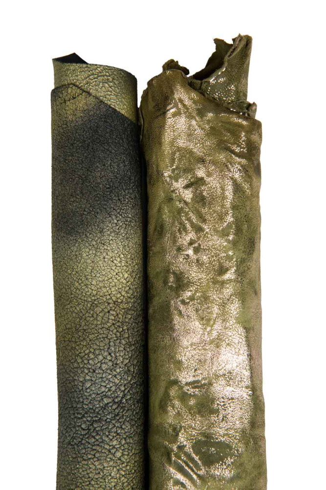 2 pelli ABBINATE tono verde, set di 2...