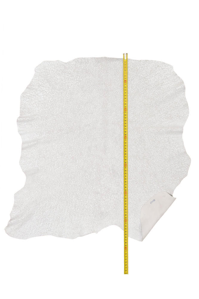 CRACKLE printed leather skin, white...