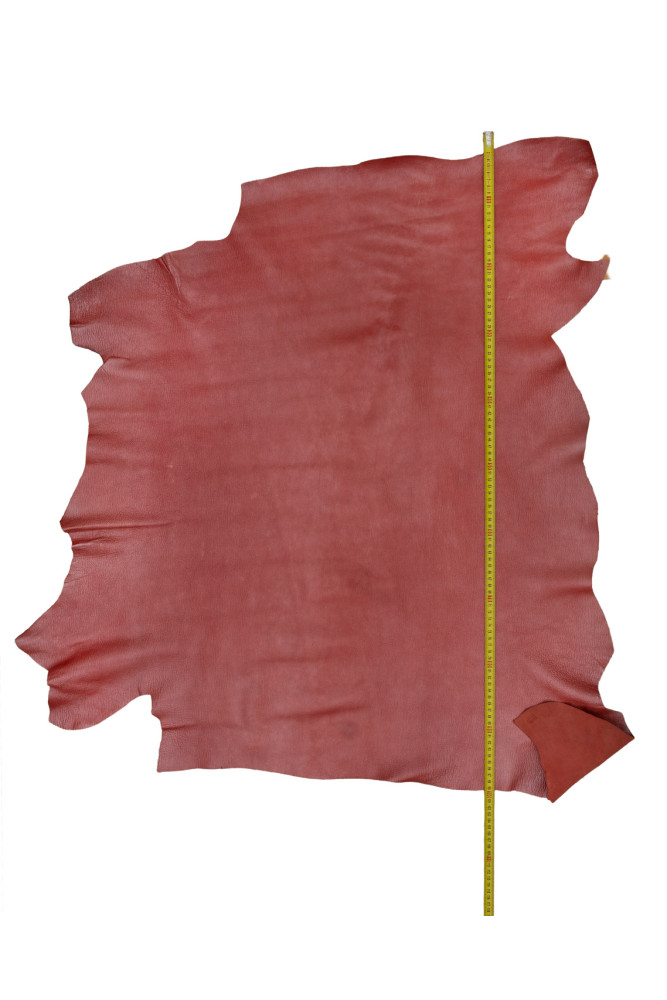 Red PEARLIZED leather hide, tiny...