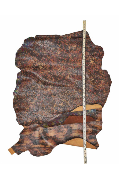 Lotto di 3 pelli marrone e multicolor, capre stampate sportive morbide per hobbisti abbinate come da foto