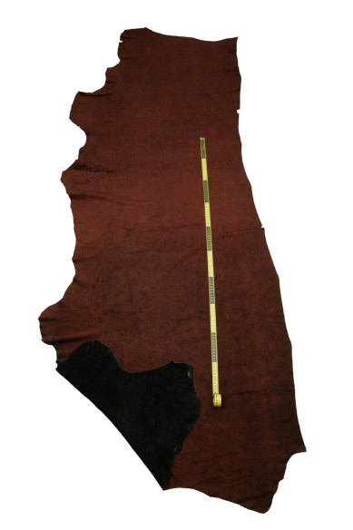 Brown black textured leather skin, soft calfskin CARVED SCALE effect patterned leather hide for DIY projects