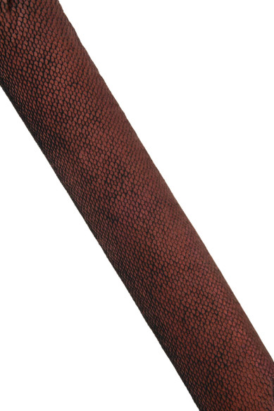 Brown black textured leather skin, soft calfskin CARVED SCALE effect patterned leather hide for DIY projects